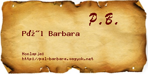 Pál Barbara névjegykártya